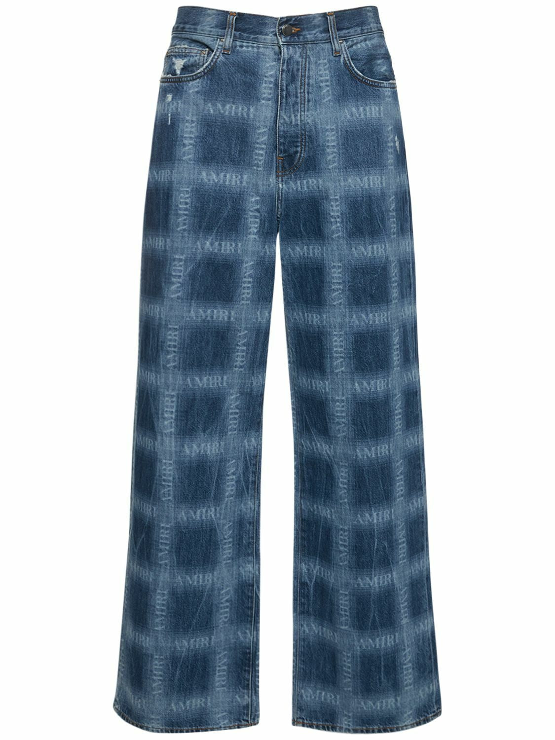 Amiri Shadow Plaid Baggy Jeans