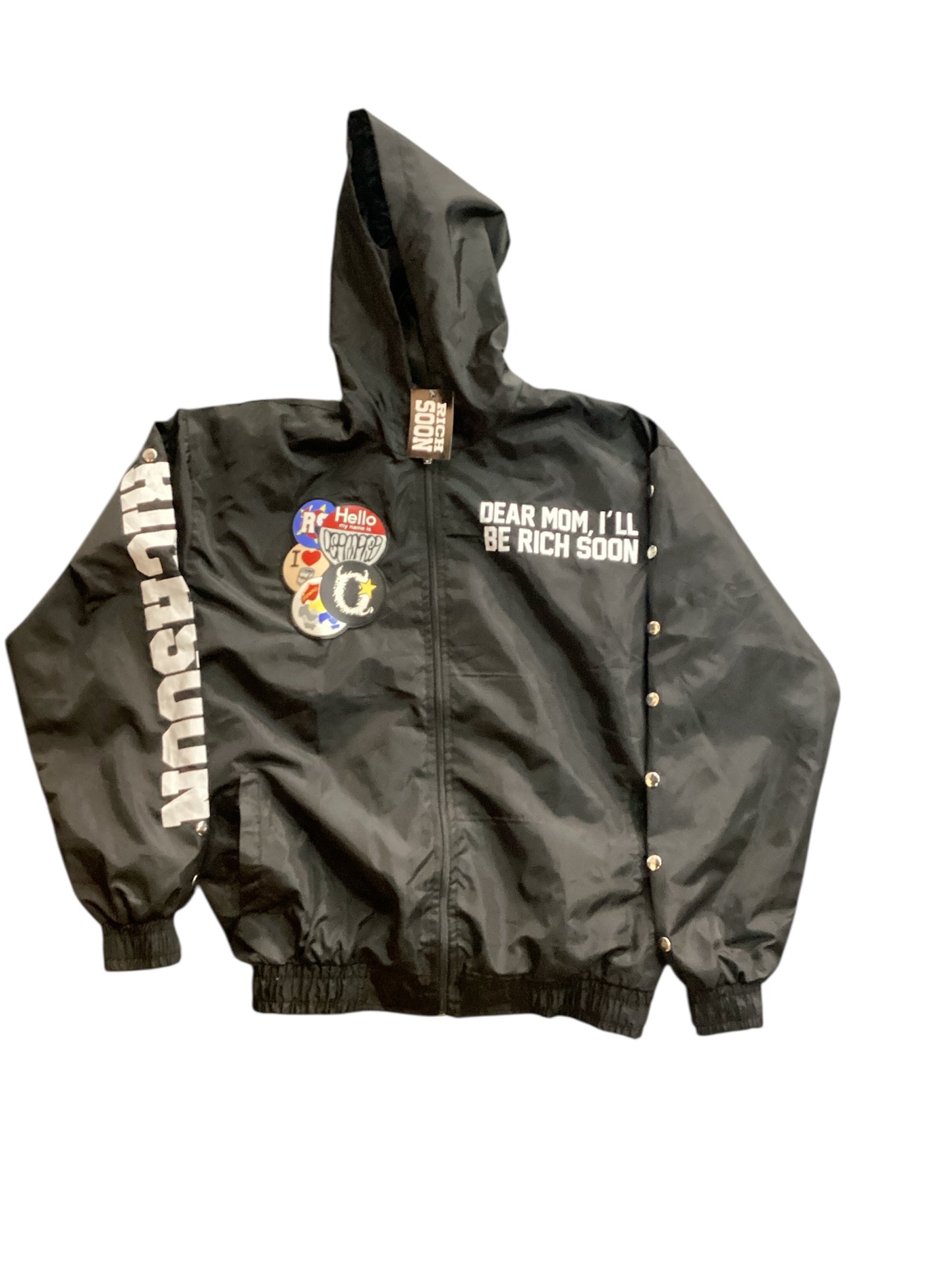 Osimiri World Dear Mom I’ll Be Rich Soon Windbreaker Black Top