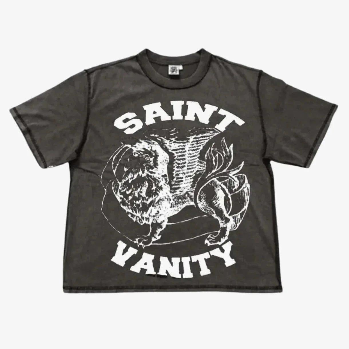 Grey and White Saint Vanity Tee