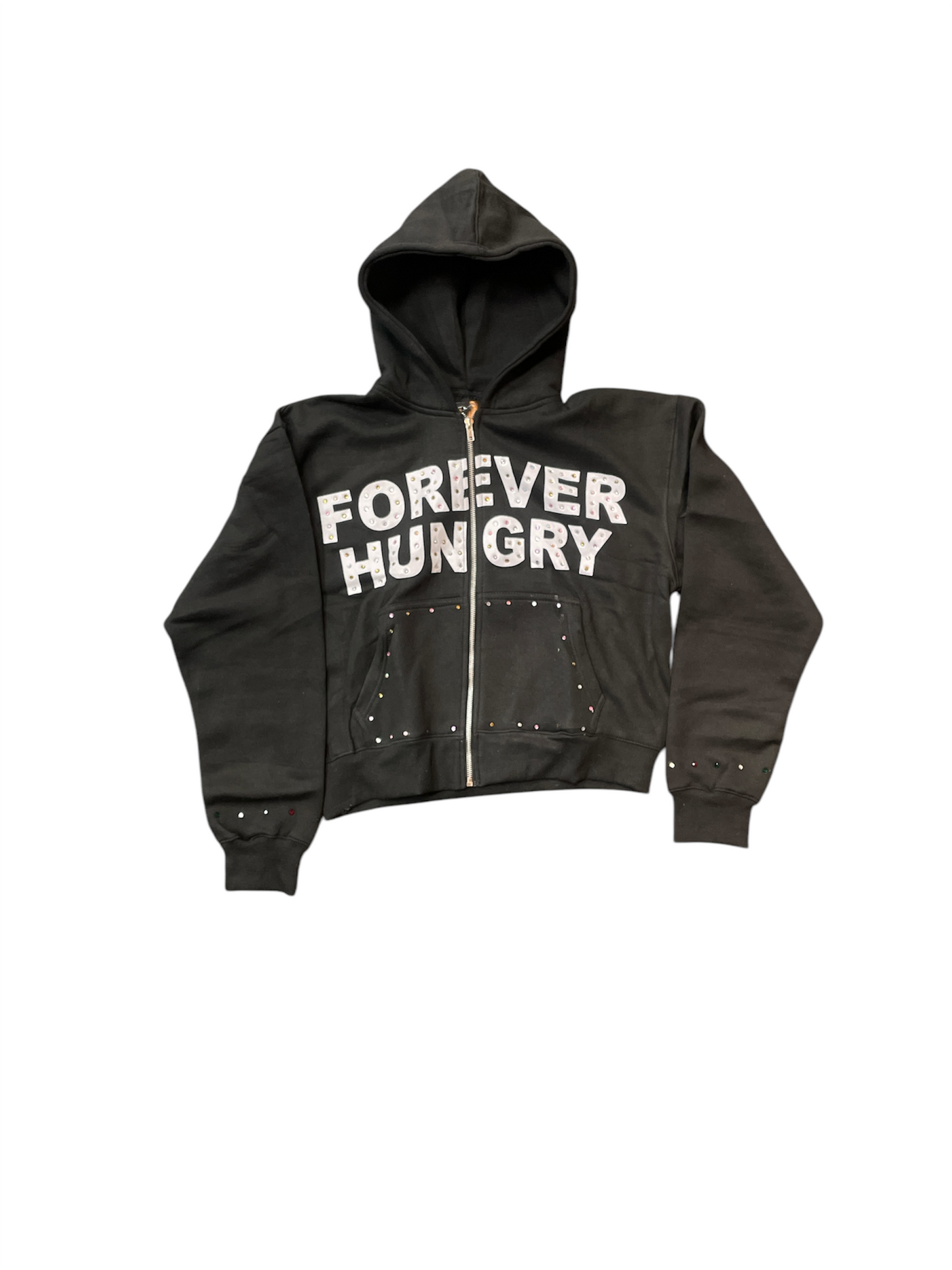 Forever Hungry Gemstone Black Zipup