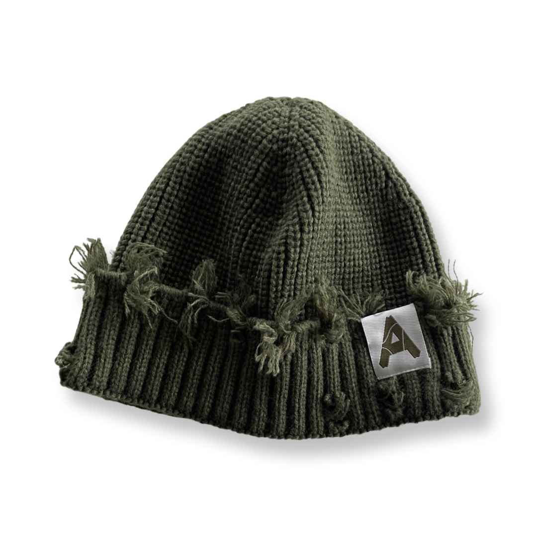 Distressed Beanie Green