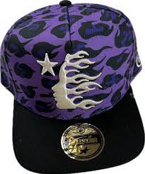 Hellstar Cheetah Print Snapback Hat Purple