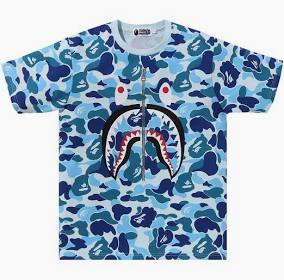 BAPE Kids ABC Camo Shark Tee 'Blue'