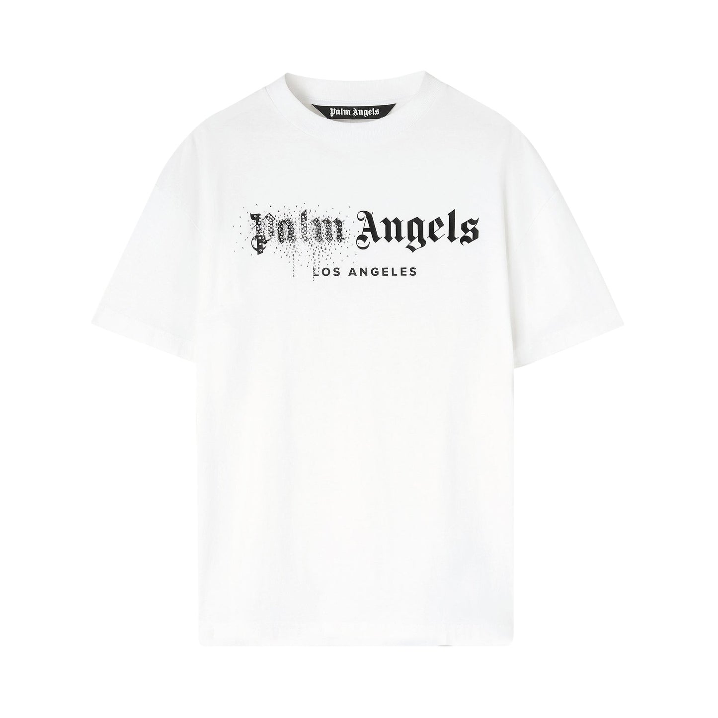 Palm Angels Rhinestone Sprayed Classic Tee 'White/Black'