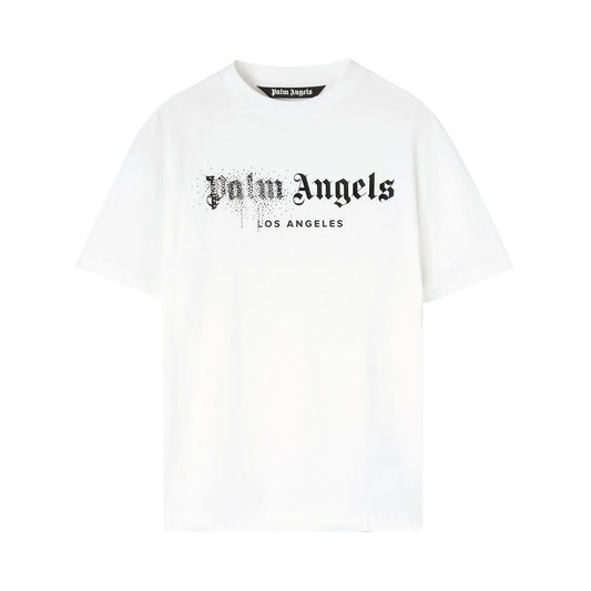 Palm Angels Rhinestone Sprayed Classic Tee 'White/Black'