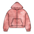 Luv Abominable Bom B Logo Full-Zip Hoodie Salmon