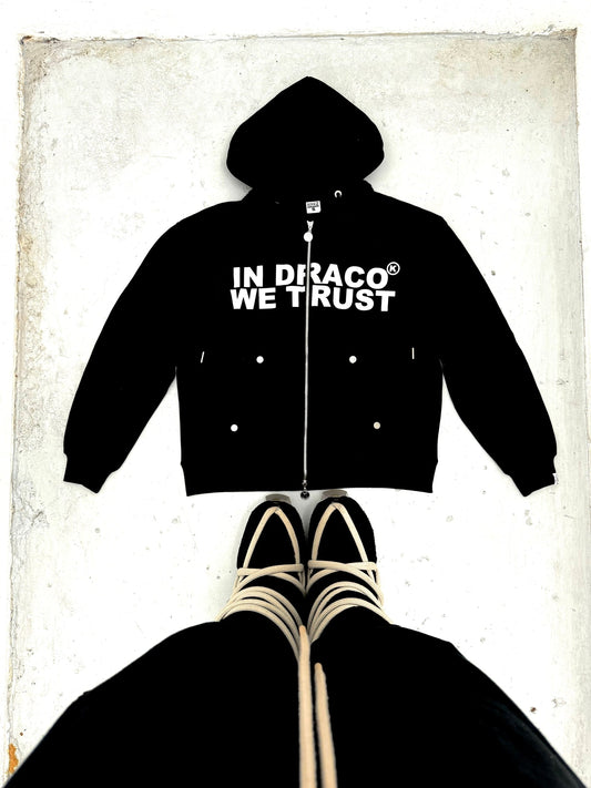 In Draco We Trust Zip Up Black