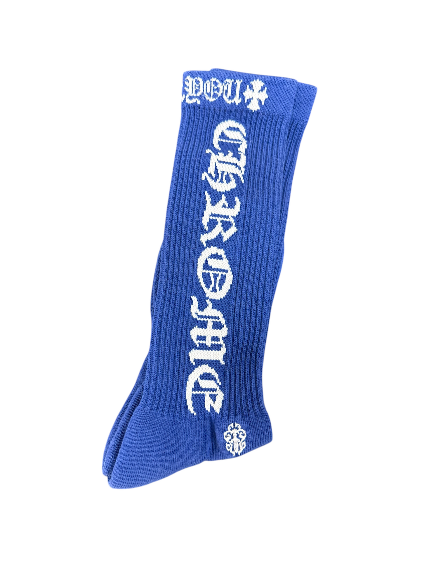 Blue Chrome Heart Sock