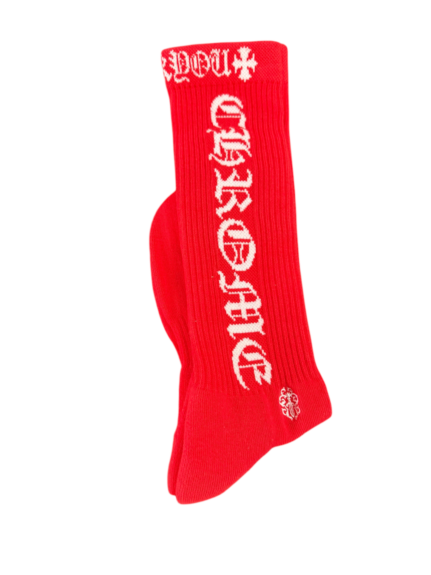 Red Chrome Heart Sock