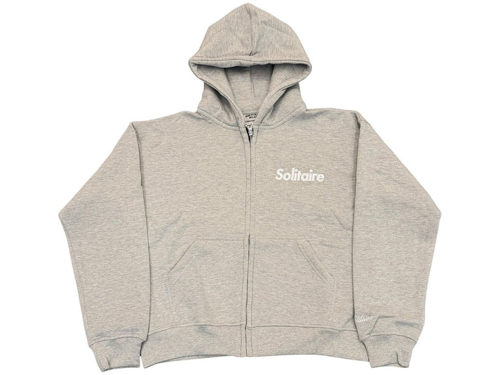 Solitaire Zip Up Grey White
