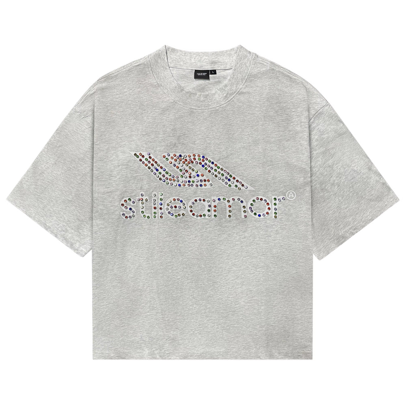 Stile Amor GREY COLORÃTO RHINESTONE TEE