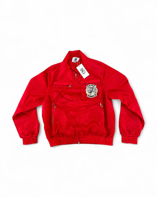 SAINT VANITY  NYLON CARGO JACKET "RED"