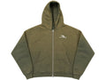 LUV ABOMINABLE Bom B Logo Full-Zip Hoodie OLIVE