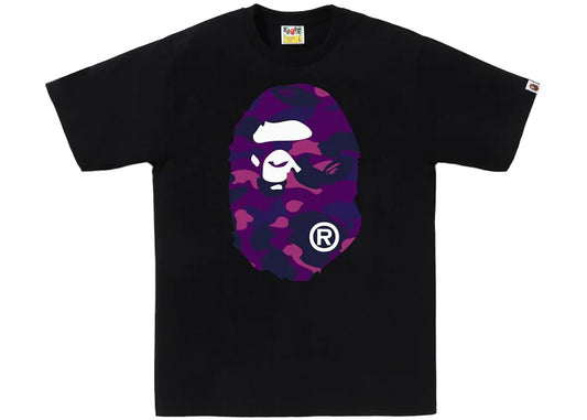 BAPE Color Camo Big Ape Head Tee Black/Purple