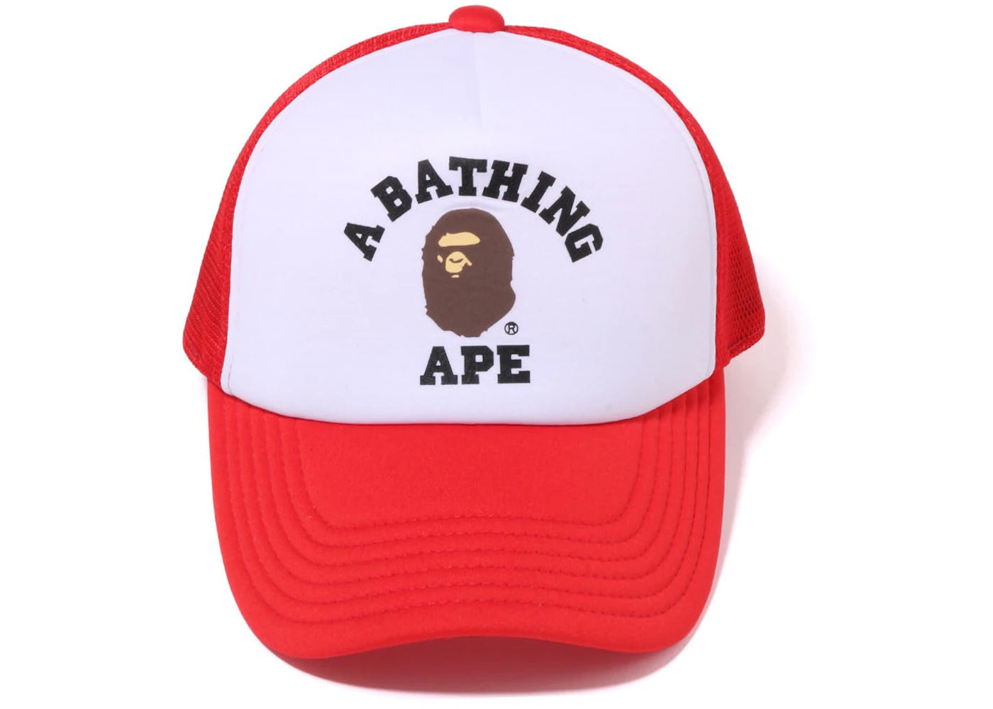 BAPE College Mesh Cap Red