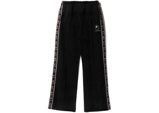 BAPE Side Tape Jersey Flare Pants Black