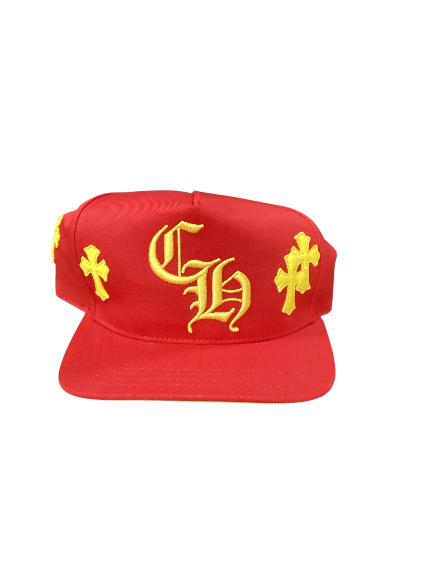 Chrome Hearts Maroon Gold CH Baseball Hat