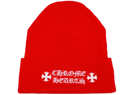 Chrome Hearts Logo Beanie Red