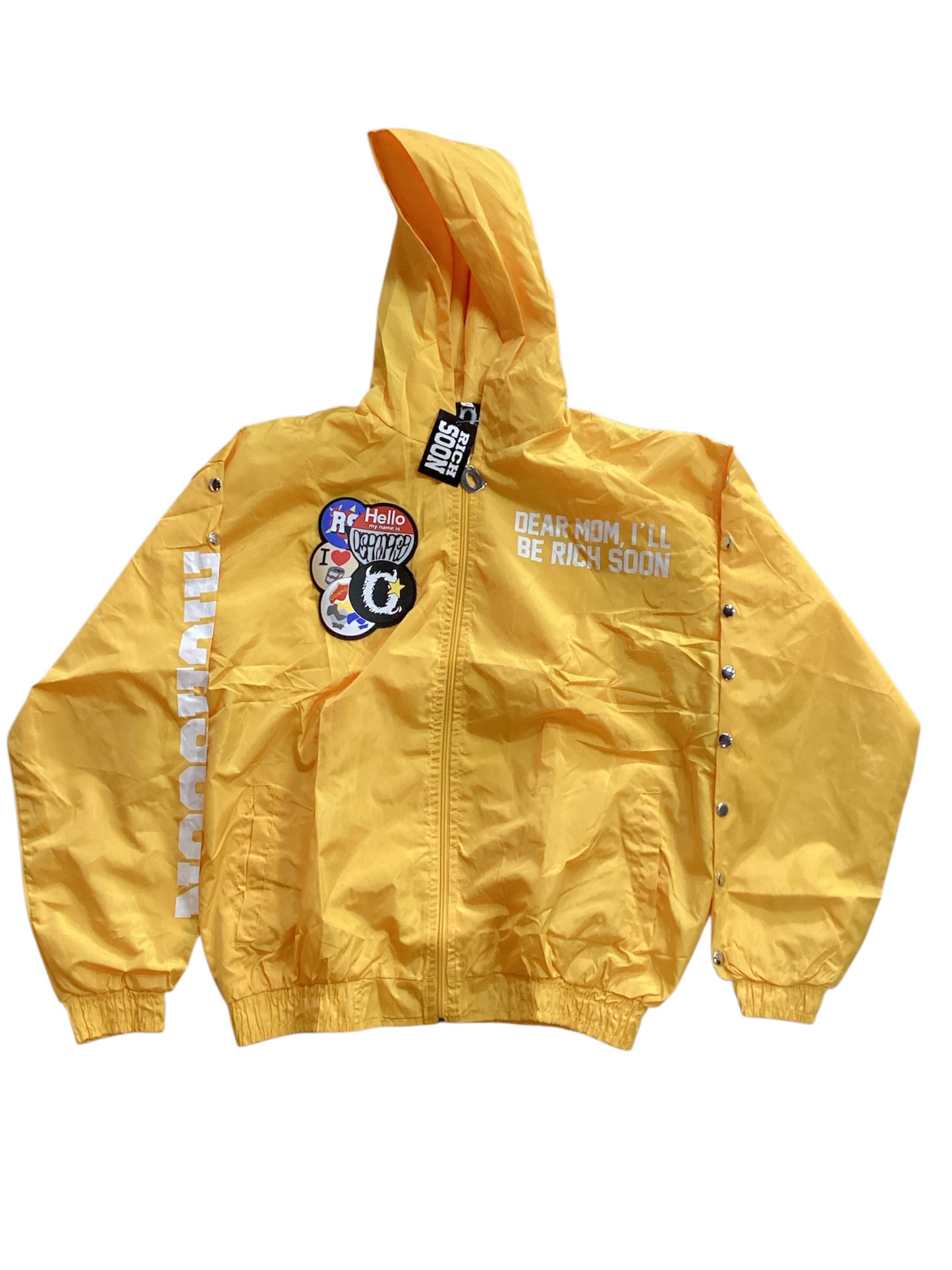 Osimiri World Dear Mom I’ll Be Rich Soon Windbreaker Yellow Top