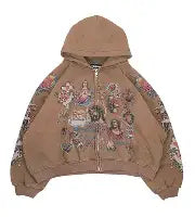 Righteous Risen King Zip Up Hoodie Brown