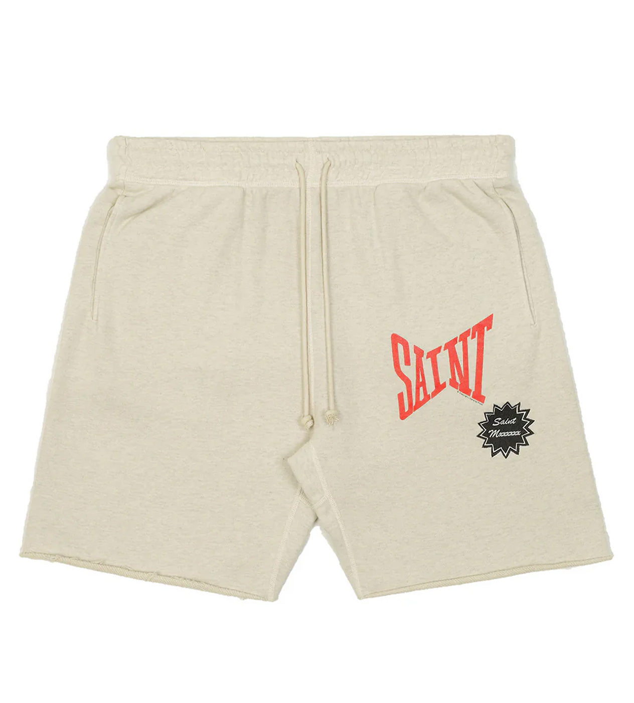 Saint Michael Logo Sweat Shorts Cream