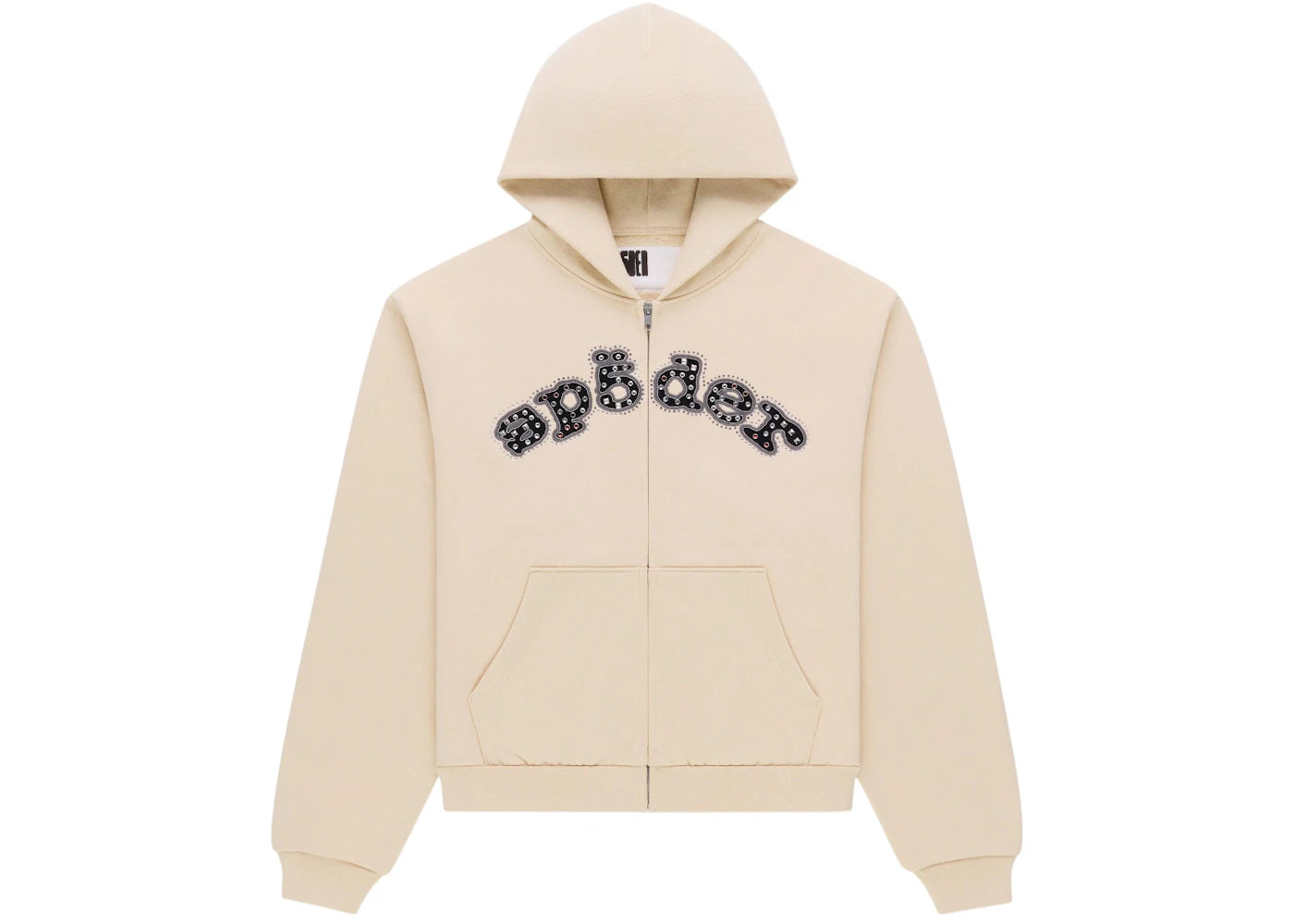 Sp5der Mixed Stone OG V2 Zip Hoodie Cream