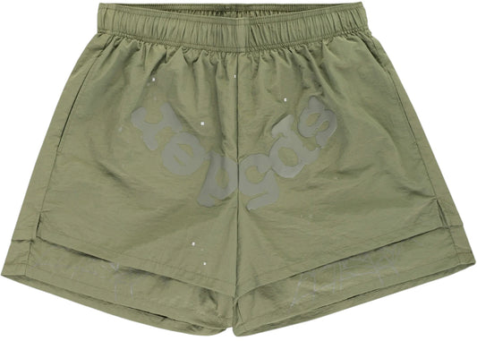Sp5der OG Web Double Layer Short Sage