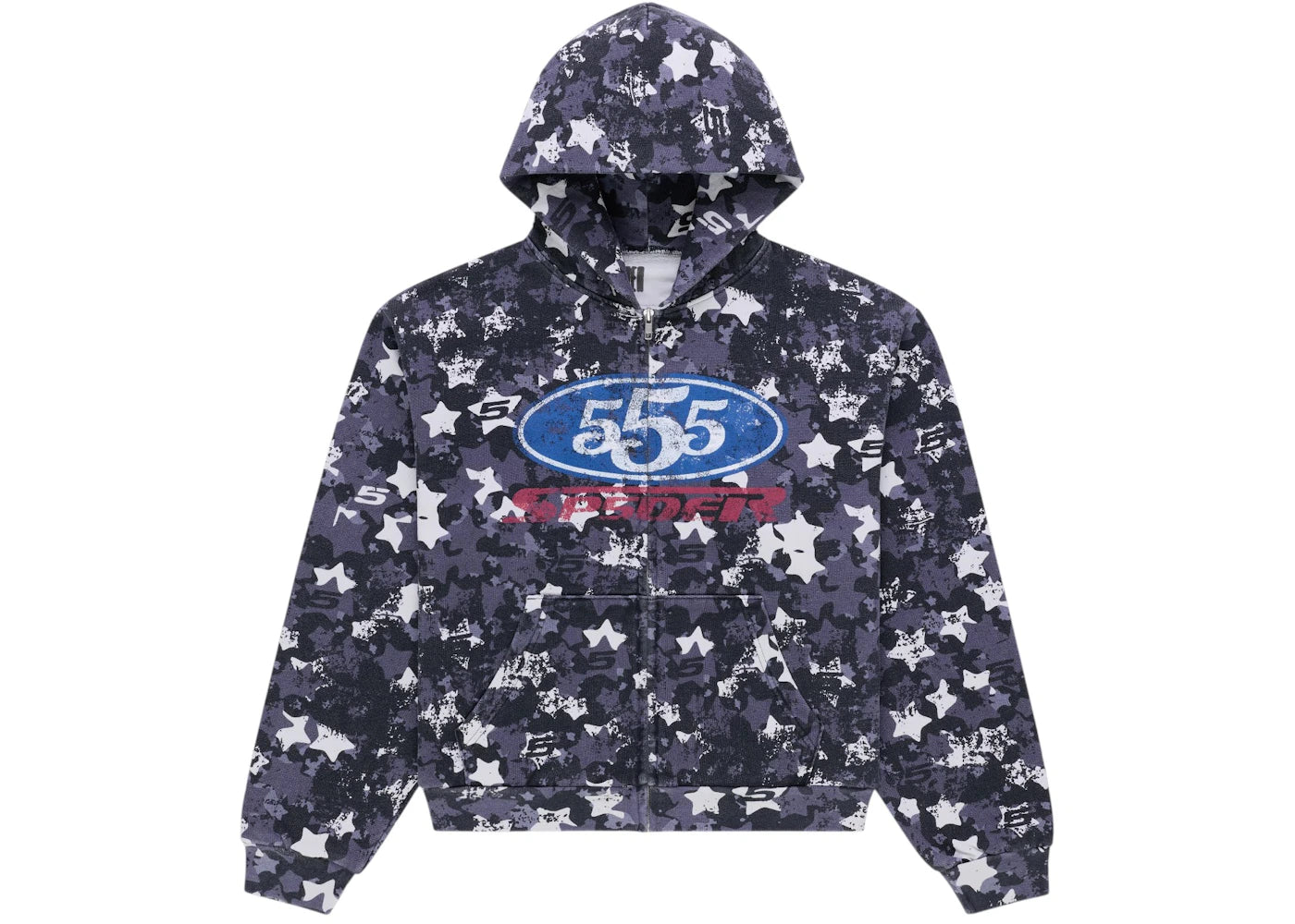 Sp5der R5Cing Zip Hoodie Blue Camo