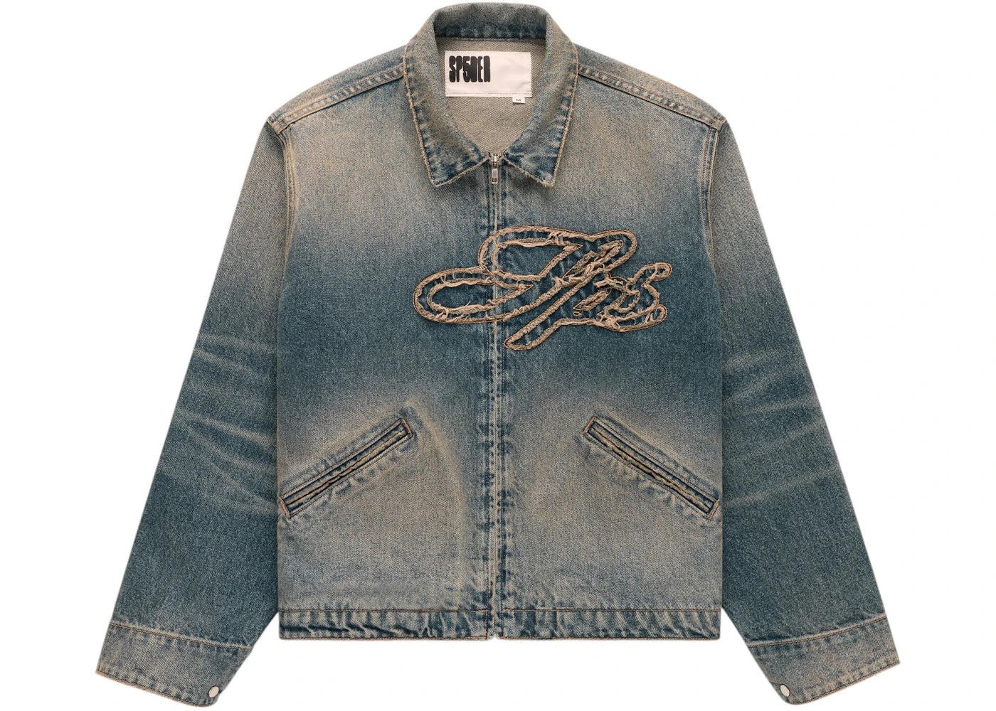 Sp5der Script Denim Work Jacket Indigo