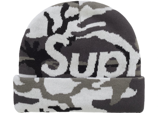 Supreme Camo Big Logo Beanie Snow Camo