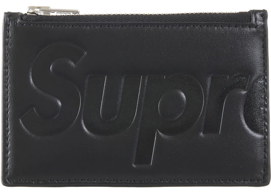 Supreme Leather Zip Card Holder (FW25) Black
