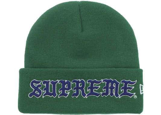 Supreme New Era Old English Beanie Green