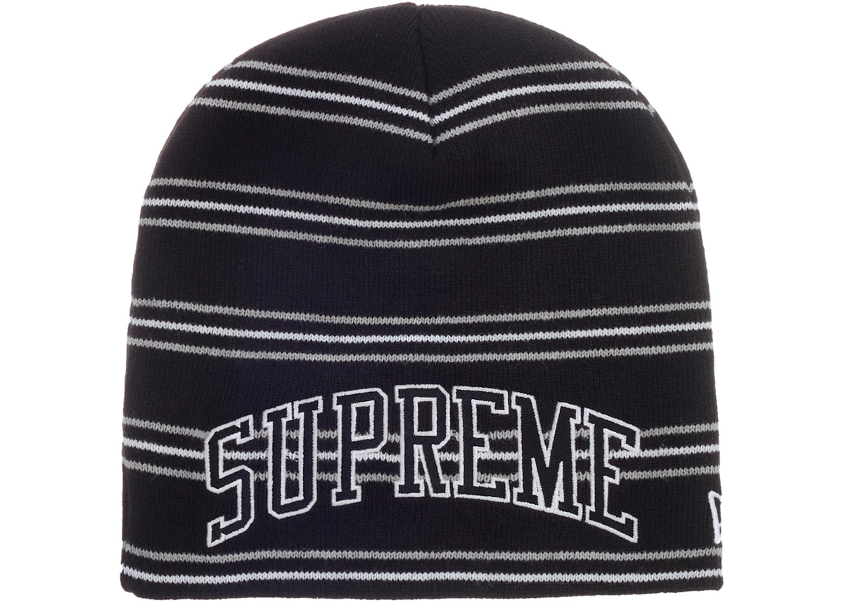 Supreme New Era Stripe Beanie Black
