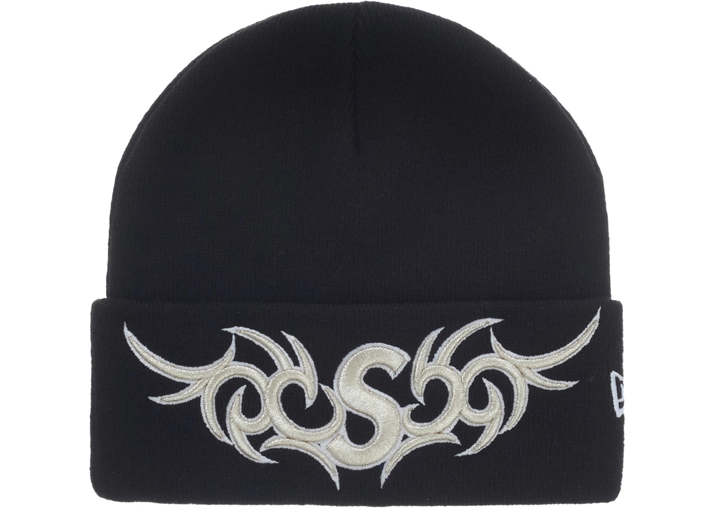 Supreme New Era Tribal S Logo Beanie Black
