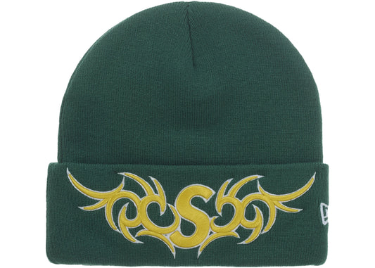 Supreme New Era Tribal S Logo Beanie Green