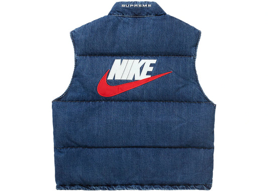 Supreme Nike Denim Puffer Vest Indigo