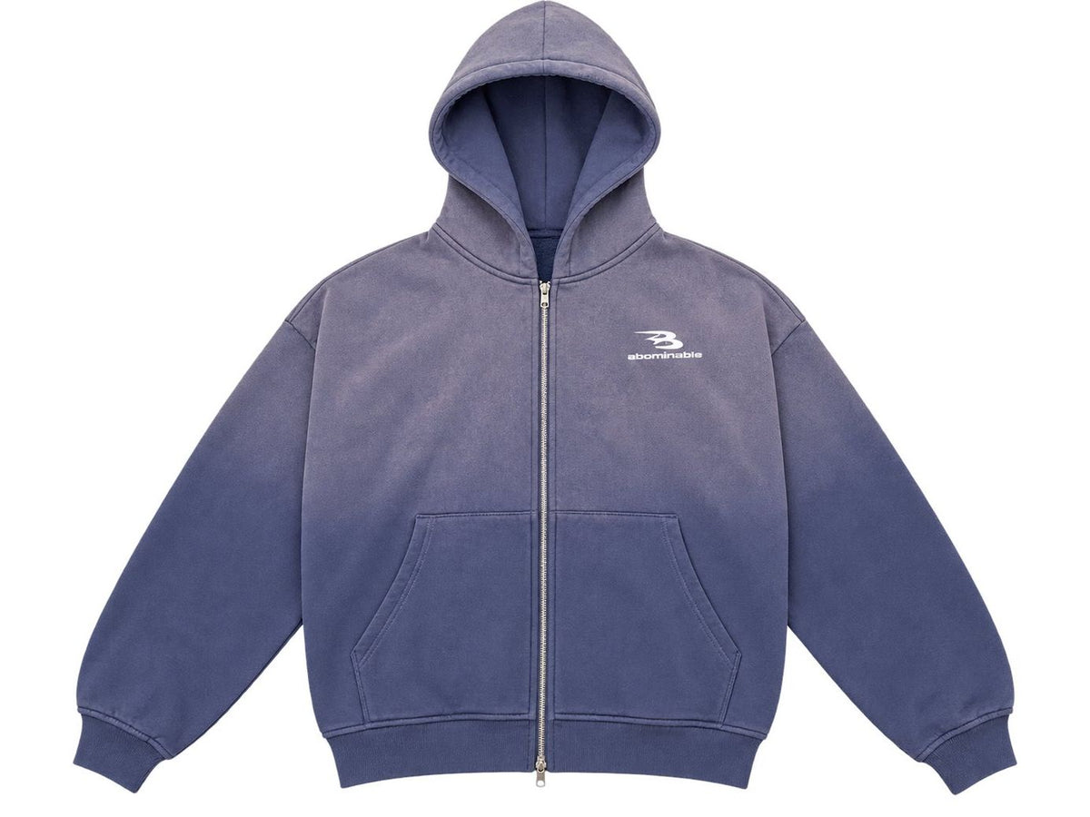 LUV ABOMINABLE Bom B Logo Full-Zip Hoodie NAVY