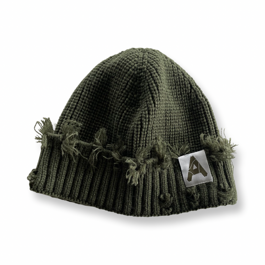 Distressed Beanie Green