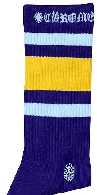 Chrome Hearts Striped Sock 'Yellow/Purple'
