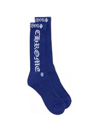 Chrome Hearts Vertical Logo Socks Blue