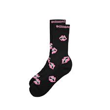 chrome heart chomper sock black/pink