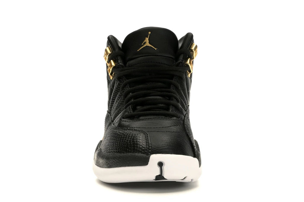 Jordan 12 Retro Black Metallic Gold White (Women's)