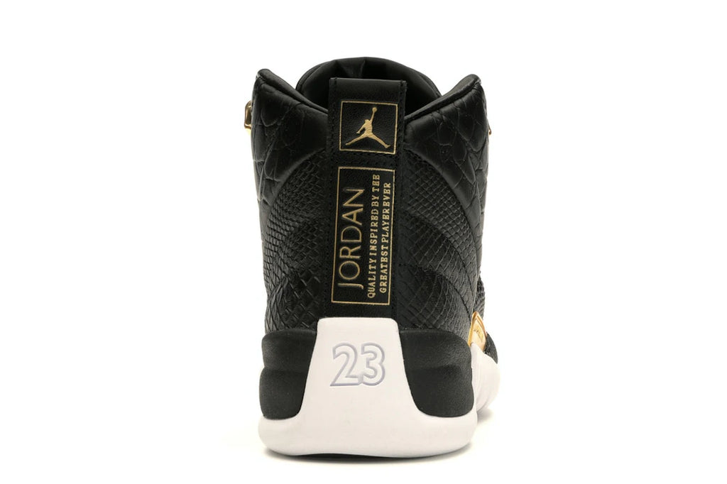 Jordan 12 Retro Black Metallic Gold White (Women's)