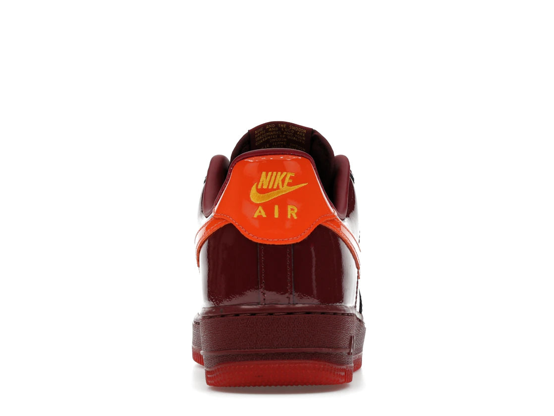 Nike Air Force 1 Low Patent Leather Dark Team Red Safety Orange