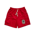 SAINT VANITY  LOGO CARGO NYLON SHORTS "RED"