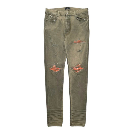 Amiri MX1 Bandana Patch Jeans Military Green