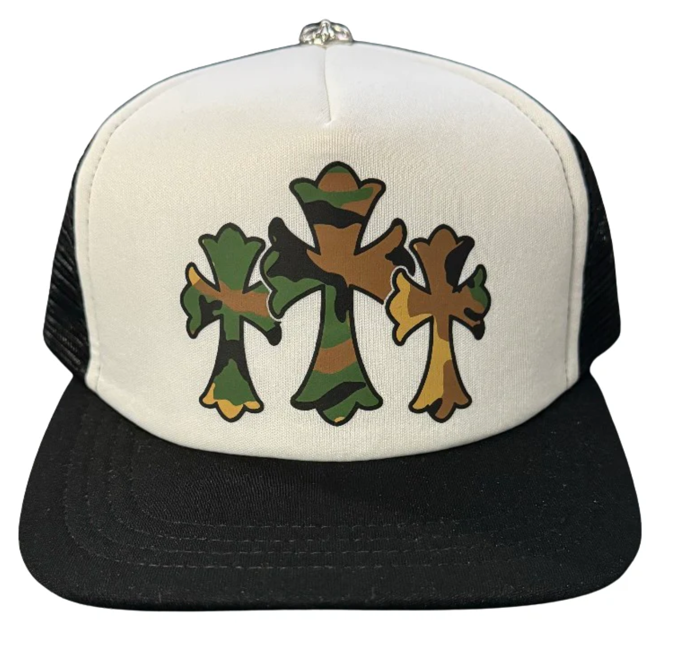 Chrome Hearts 'Camo Triple Cross' Black/White Trucker