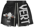 Vertabrae Vonster Cross Distressed Shorts Black